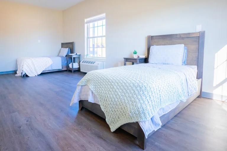 a room with two beds