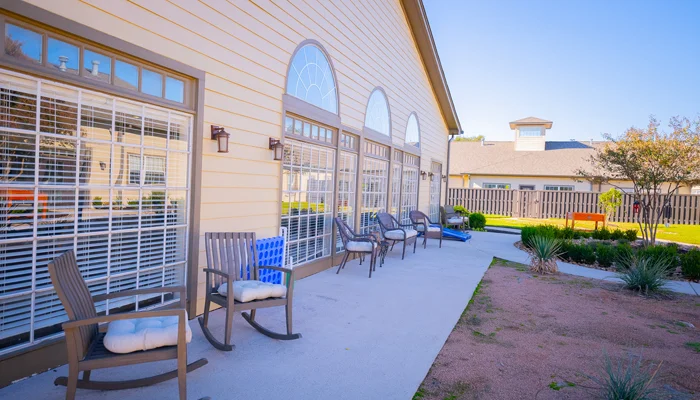 Porch with rocking chairs